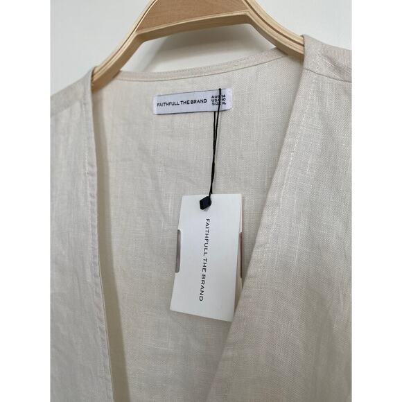 NWT Faithfull the Brand Marcie Linen Tie Crop Top - Picture 10 of 10